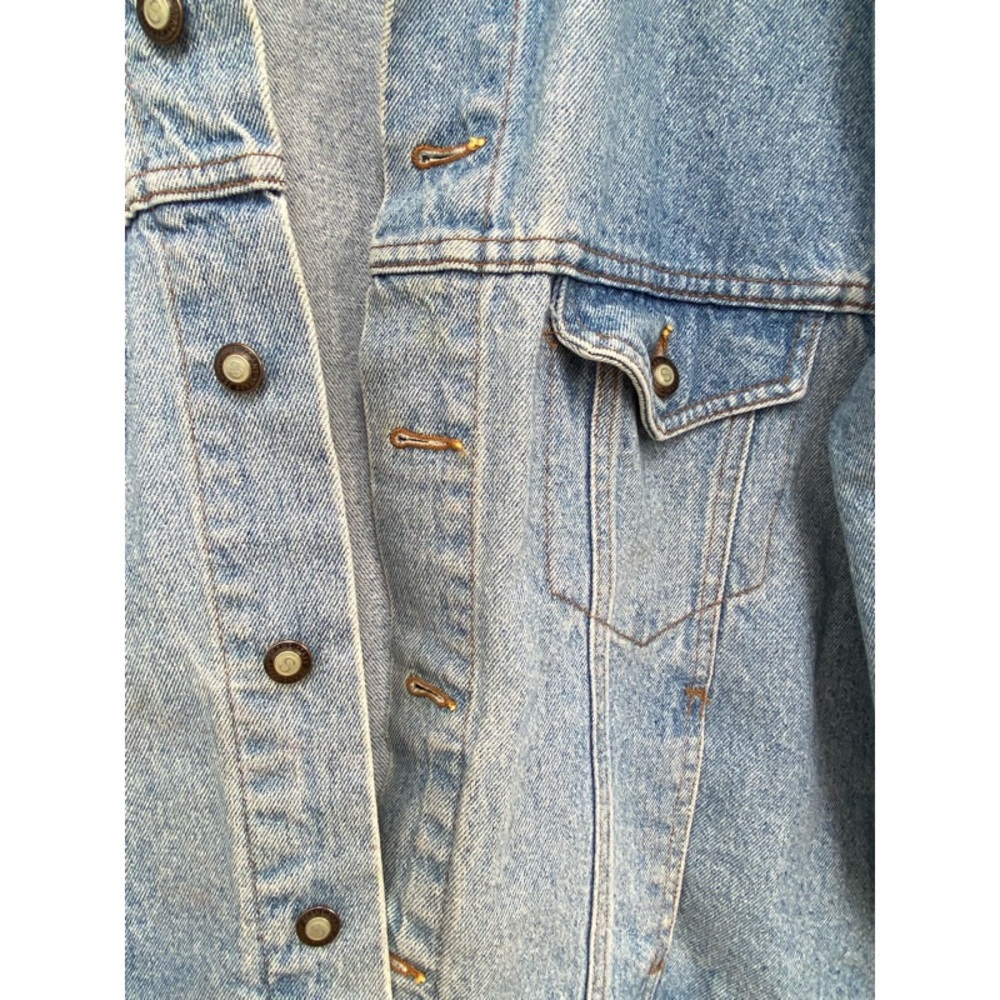 VINTAGE acid wash denim jean jacket size large - Picture 5 of 10